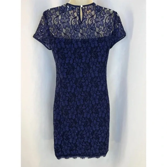 NEW Diane von Furstenberg DVF Navy Blue Lace Dress $358 - Picture 9 of 16